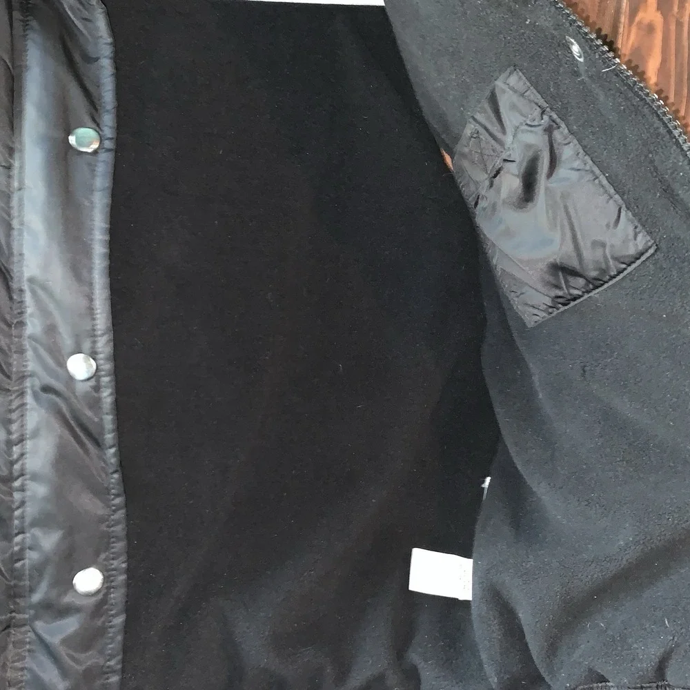 Old‎ Navy Girls Down Puffer Vest S Black Quilted Sleeveless Pink Deer Snaps Zips